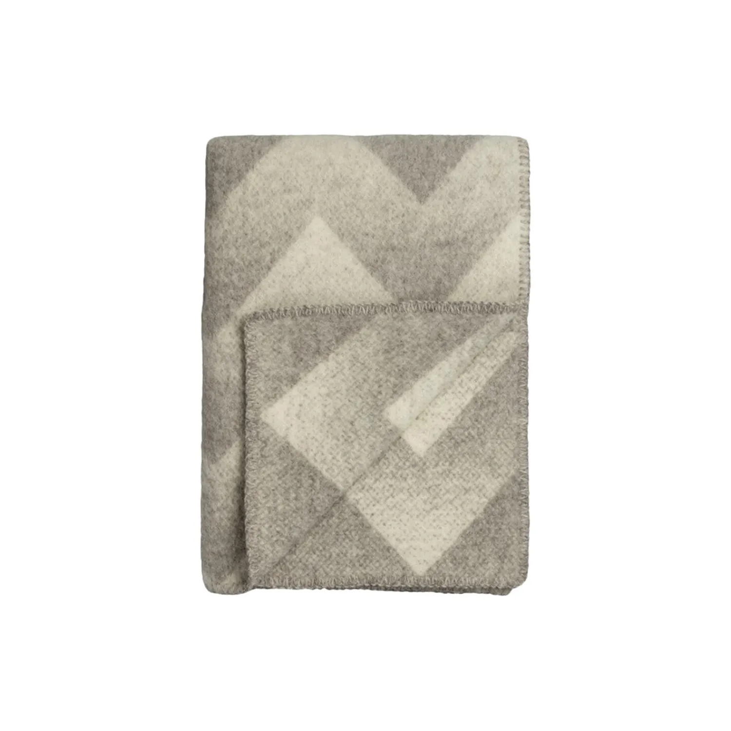 Røros Tweed Plaider-LYNILD Throw, grey/white