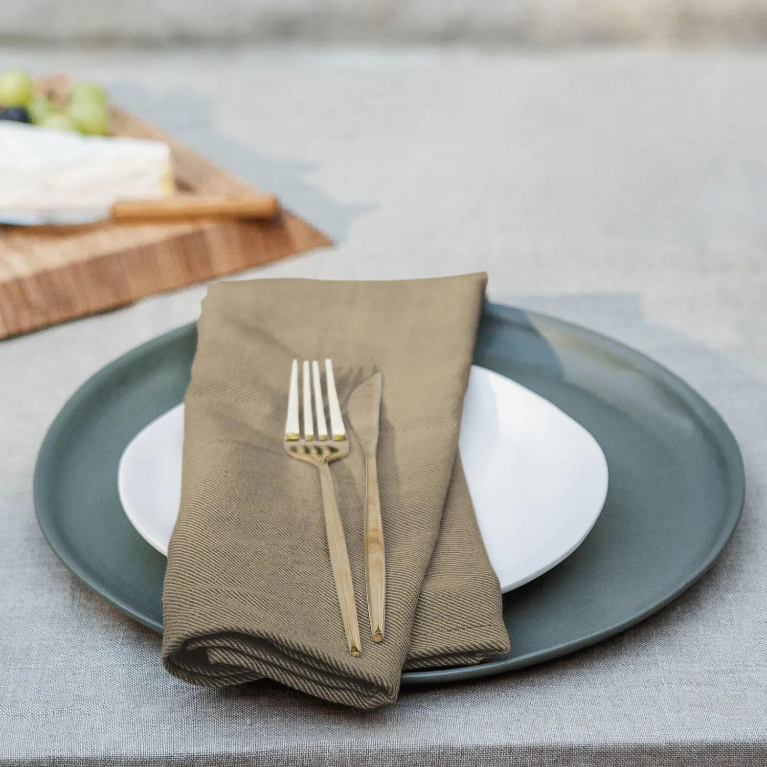 EKTA Living Bordtekstiler-Napkin Herringbone twill 2 stk.,
