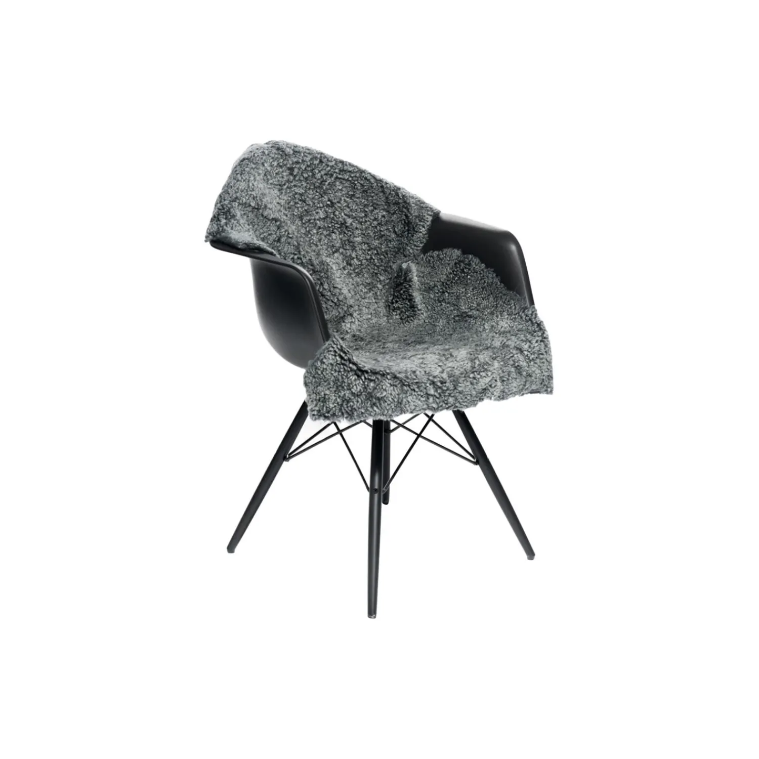 NATURES Collection Skind * New zealandsk curly lammeskind, grafit