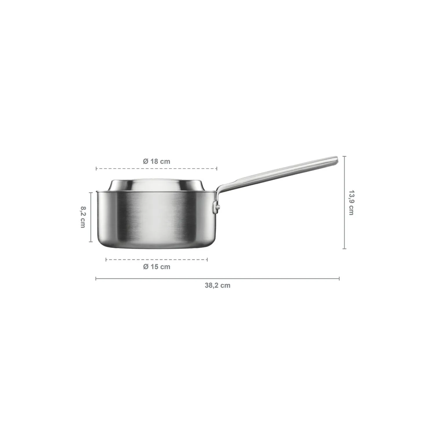 Fiskars Gryder & Pander * Norden Steel kasserolle med låg 1,8 L
