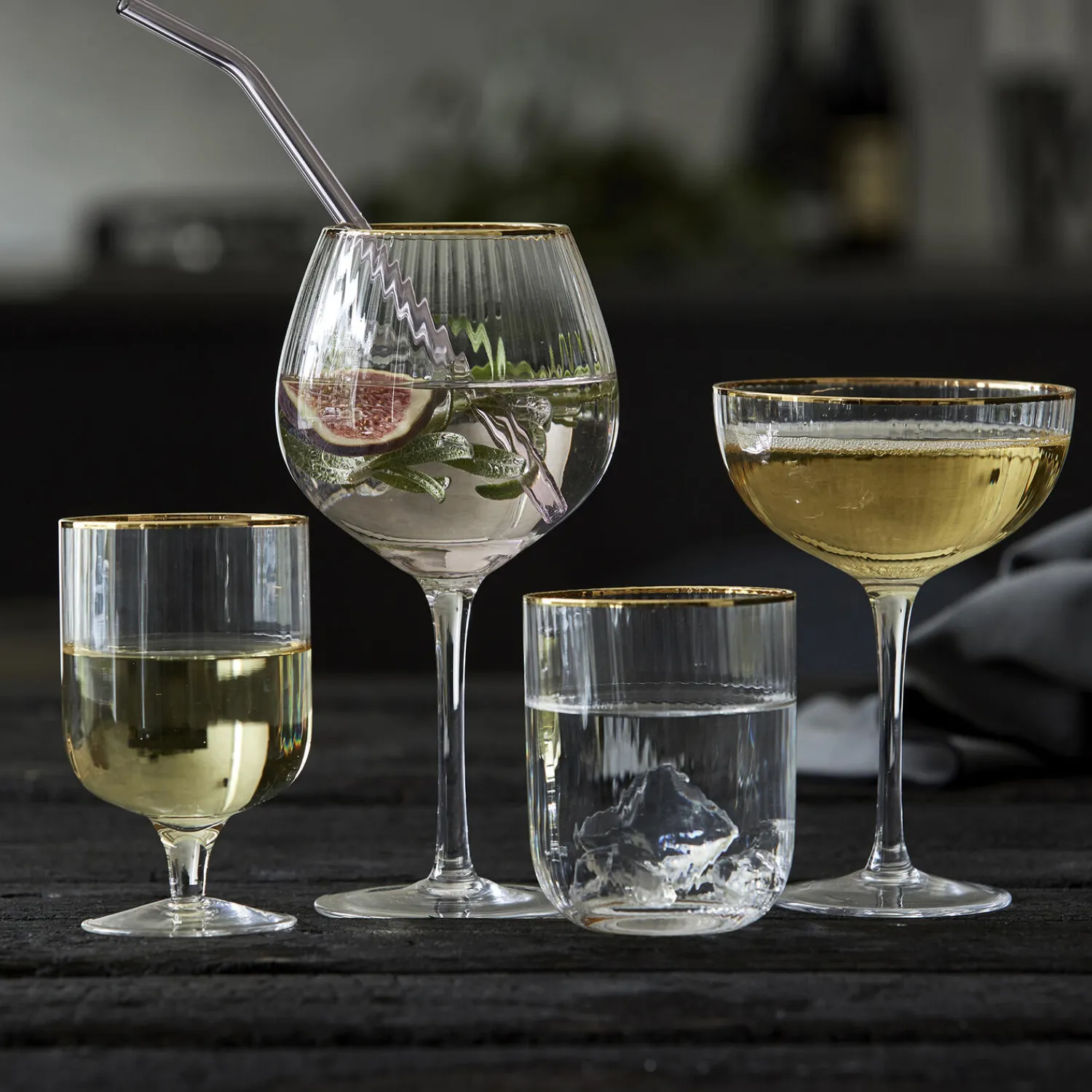 Lyngby Glas Glas-Palermo Gold cocktailglas 4 stk.