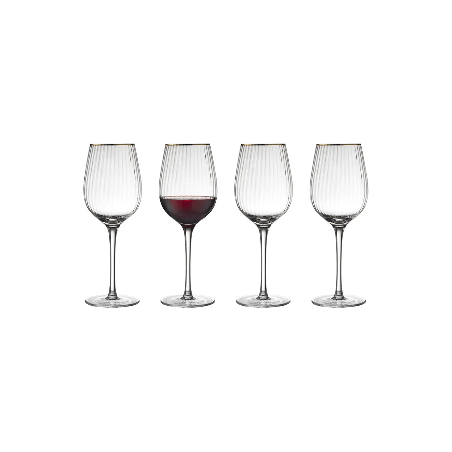 Lyngby Glas Glas * Palermo Gold rødvinsglas 4 stk.