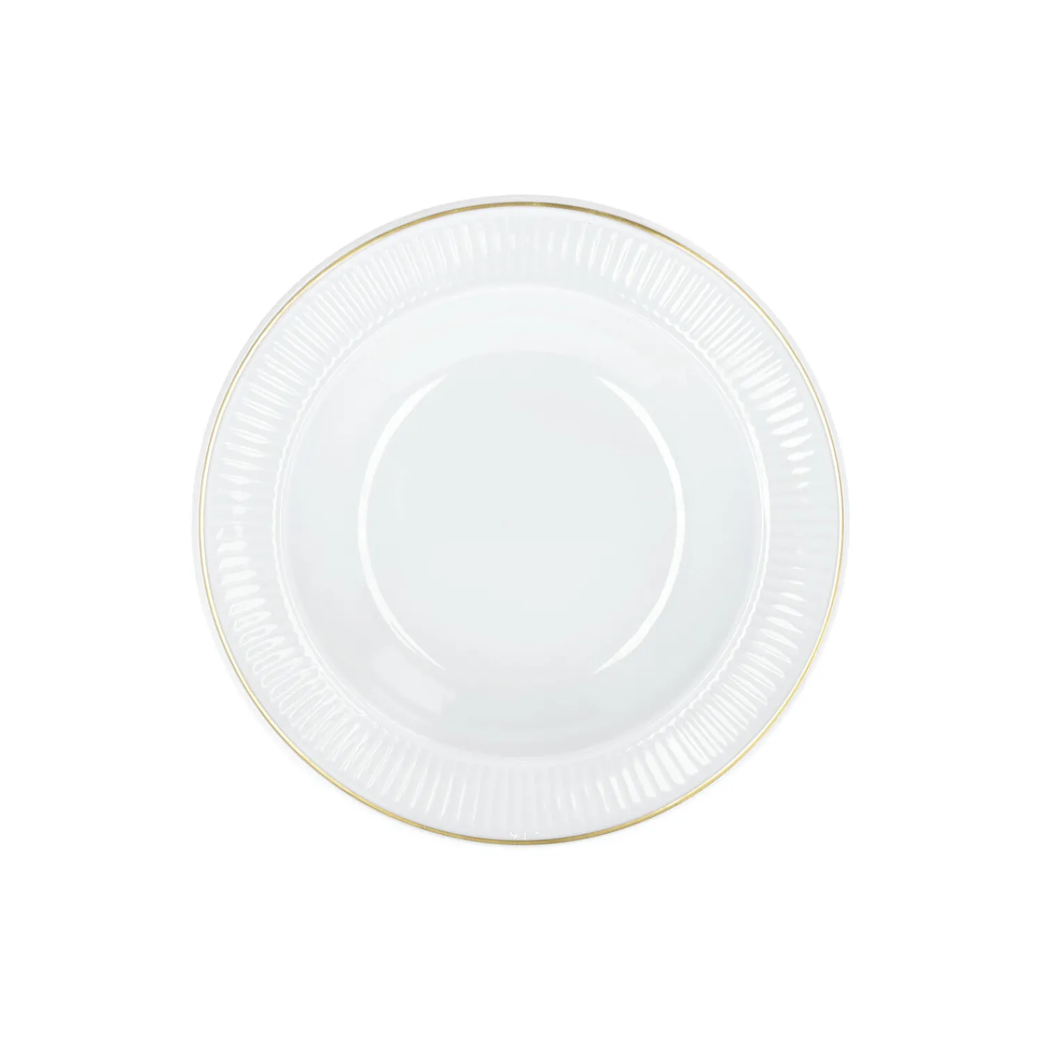 Pillivuyt Tallerkener * Plissé dyb tallerken Ø 22 cm, hvid/guld