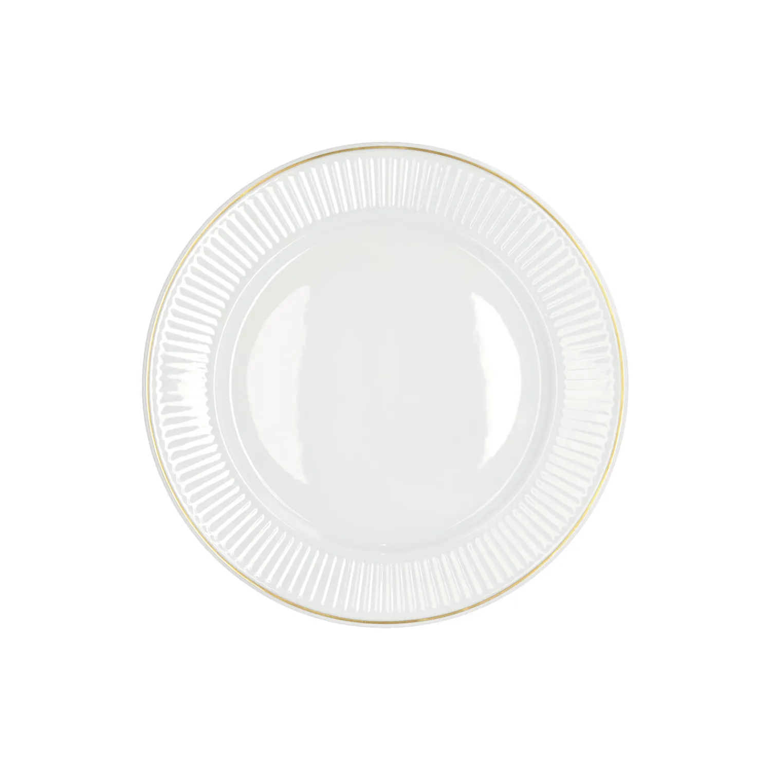 Pillivuyt Tallerkener * Plissé flad tallerken Ø 28 cm, hvid/guld