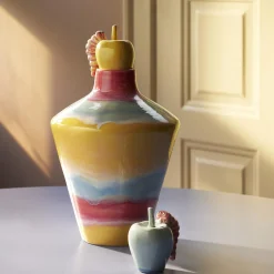 Kähler Vaser * Poppery vase med æble, pink/mint/gul