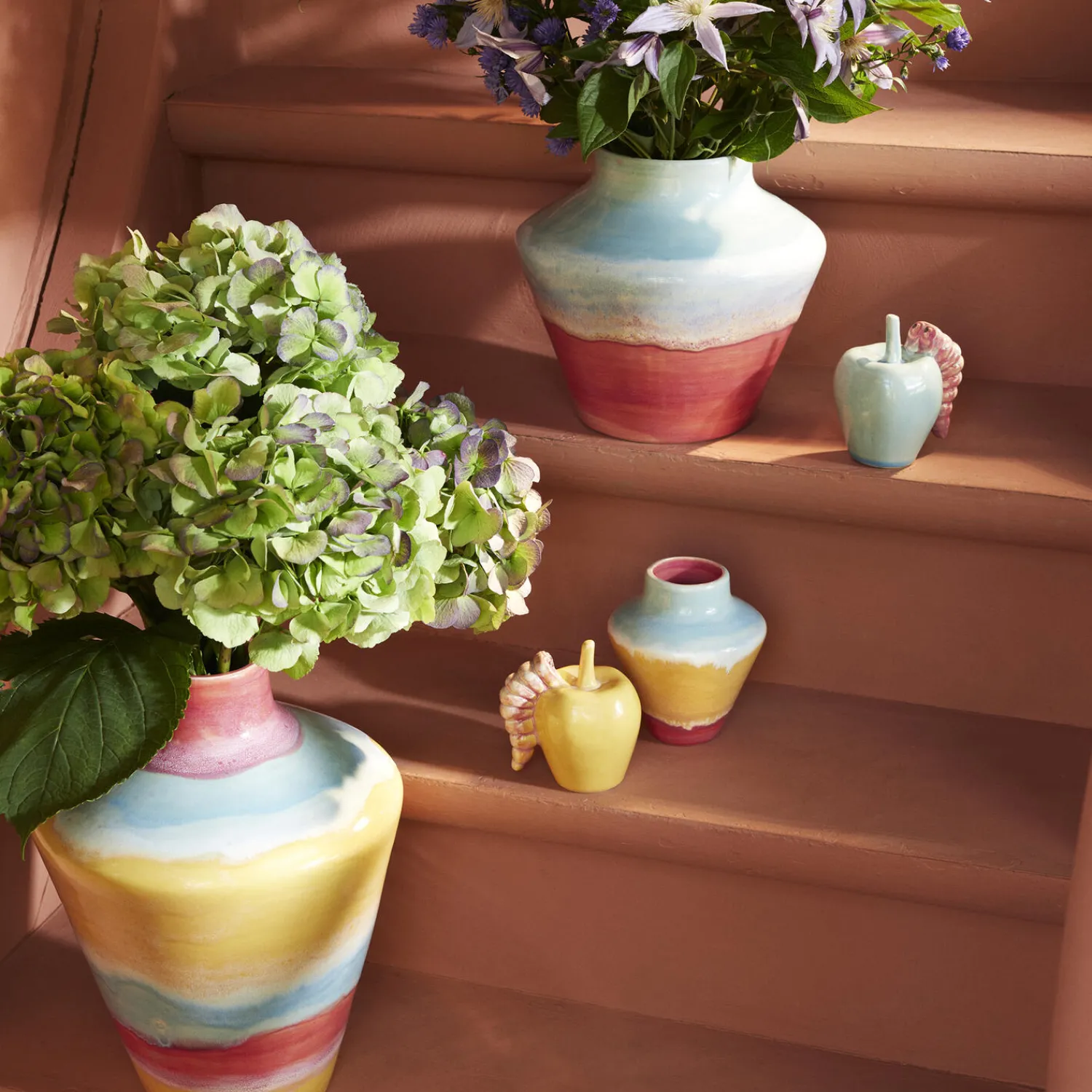 Kähler Vaser * Poppery vase, pink/mint/gul