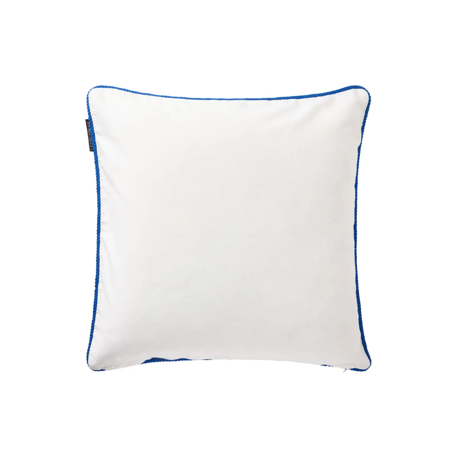 Lexington Pyntepuder & Hynder * Pudebetræk i økologisk bomuldstwill med flag, white/sea blue