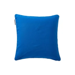 Lexington Pyntepuder & Hynder-Pudebetræk i økologisk bomuldstwill med logo, sea blue/white