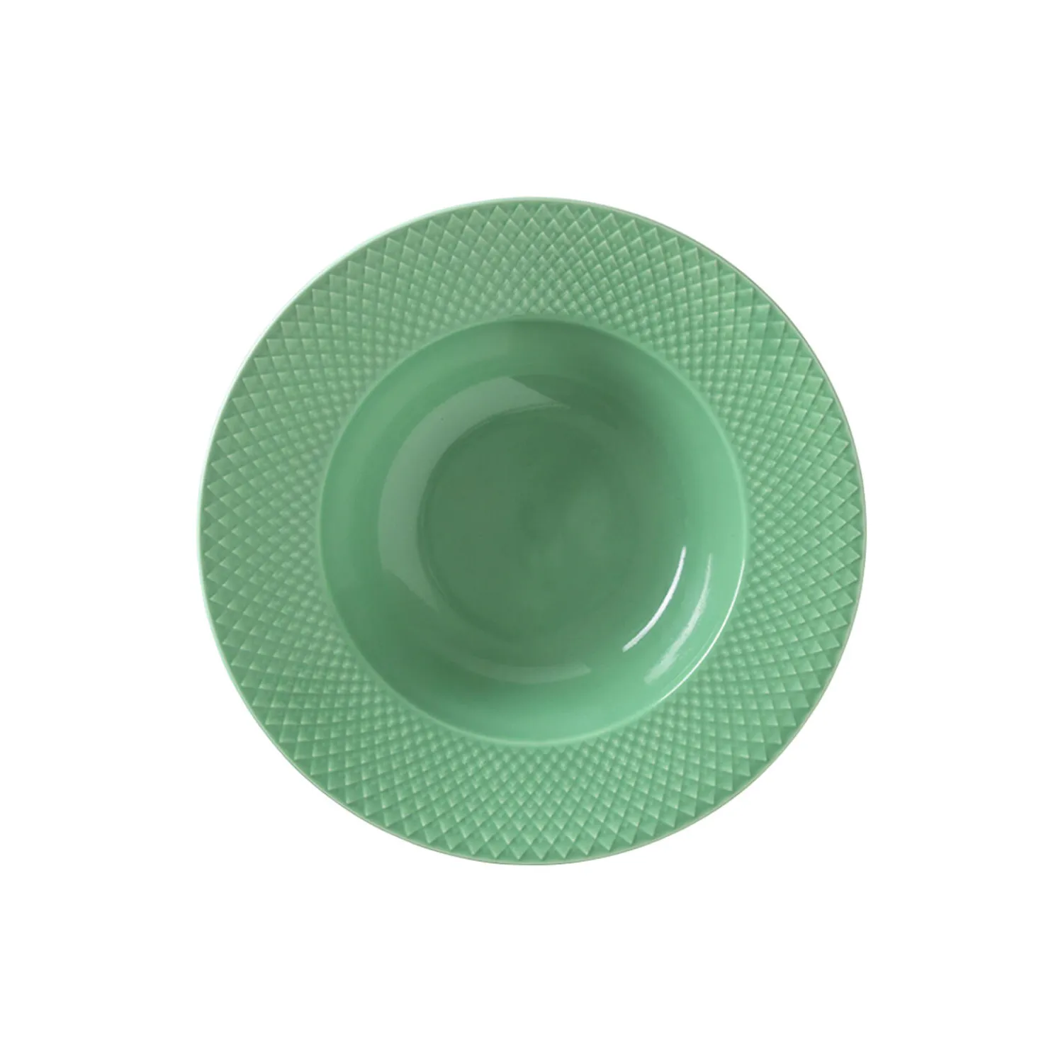 Lyngby Porcelæn Tallerkener * Rhombe Color dyb tallerken Ø 24,5 cm, grøn