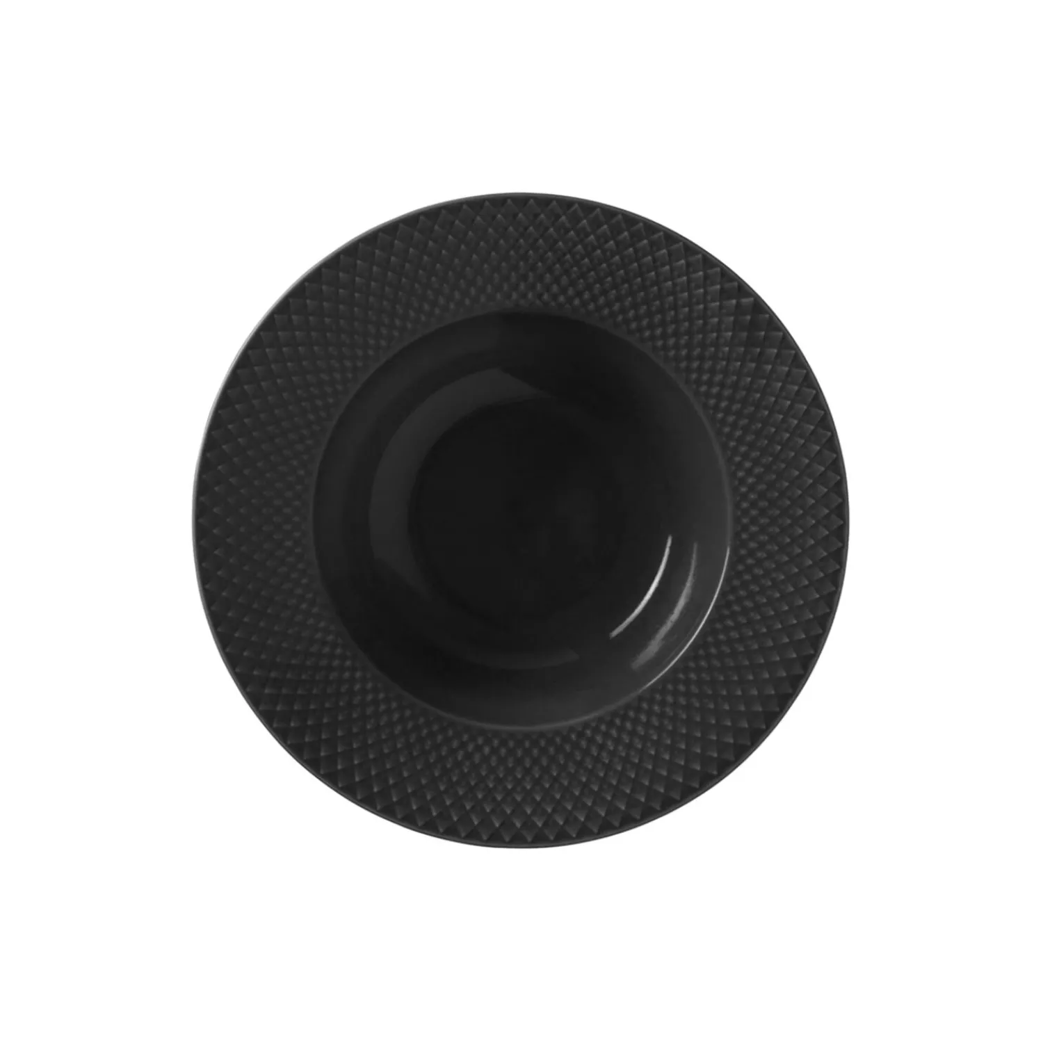 Lyngby Porcelæn Tallerkener-Rhombe Earth Dyb tallerken Ø 24.5 cm, slate
