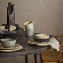 Lyngby Porcelæn Tallerkener-Rhombe Earth Dyb tallerken Ø 24.5 cm, slate