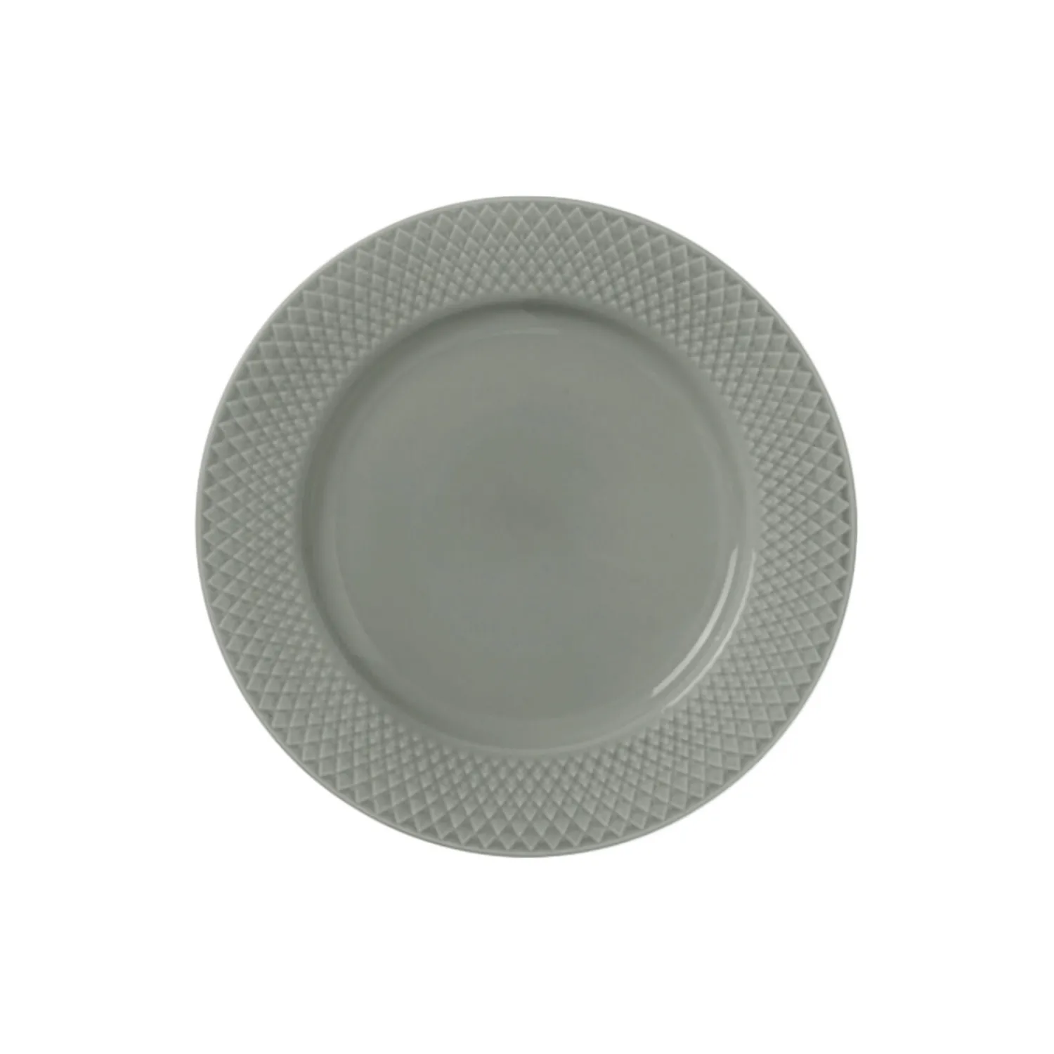 Lyngby Porcelæn Tallerkener * Rhombe Earth Frokosttallerken Ø 21 cm, moss
