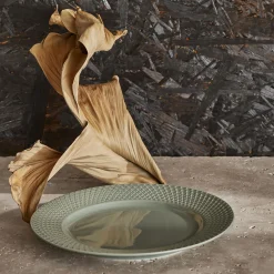 Lyngby Porcelæn Tallerkener * Rhombe Earth Frokosttallerken Ø 21 cm, moss