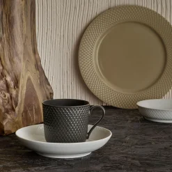 Lyngby Porcelæn Tallerkener * Rhombe Earth Frokosttallerken Ø 23 cm, clay