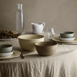 Lyngby Porcelæn Skåle & Fade * Rhombe Earth Skål, clay