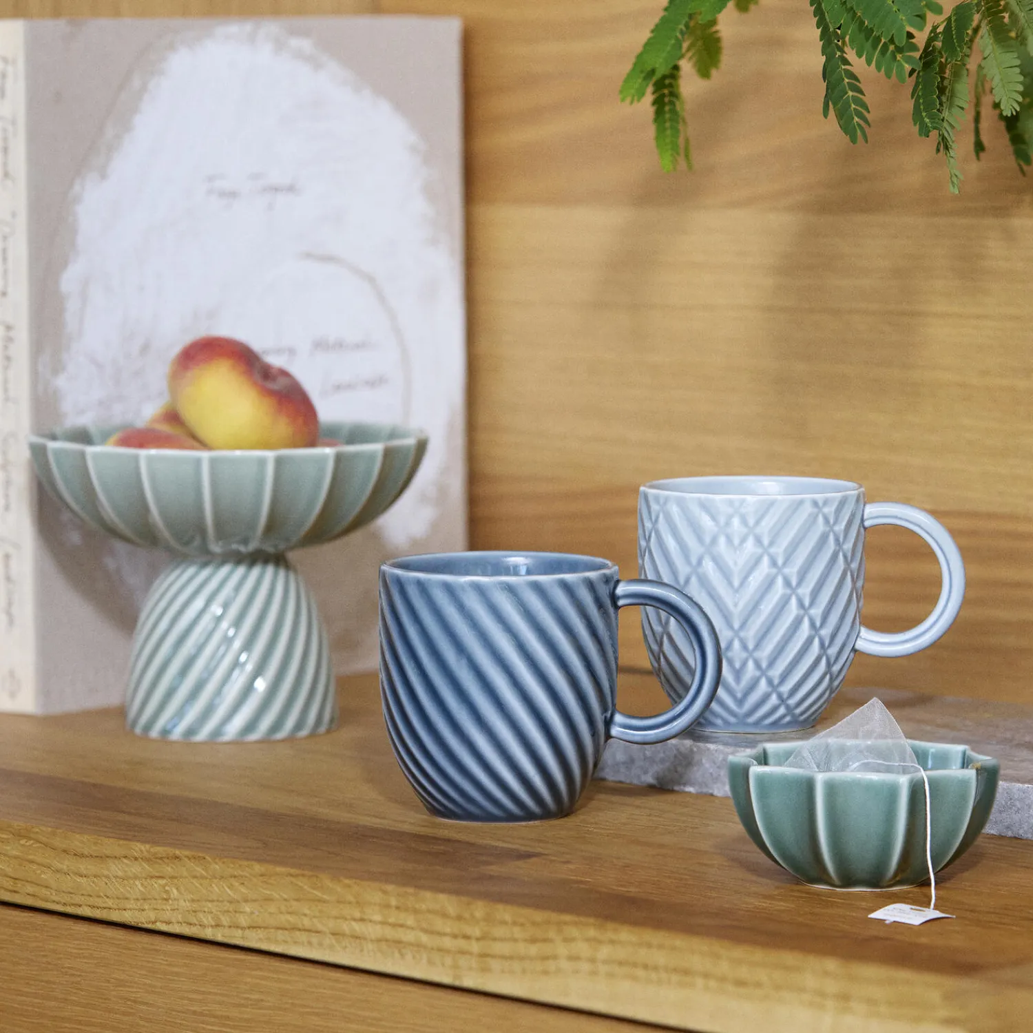 Dottir Nordic Design Kopper & Krus * Samsurium Art deco krus, blue/grey