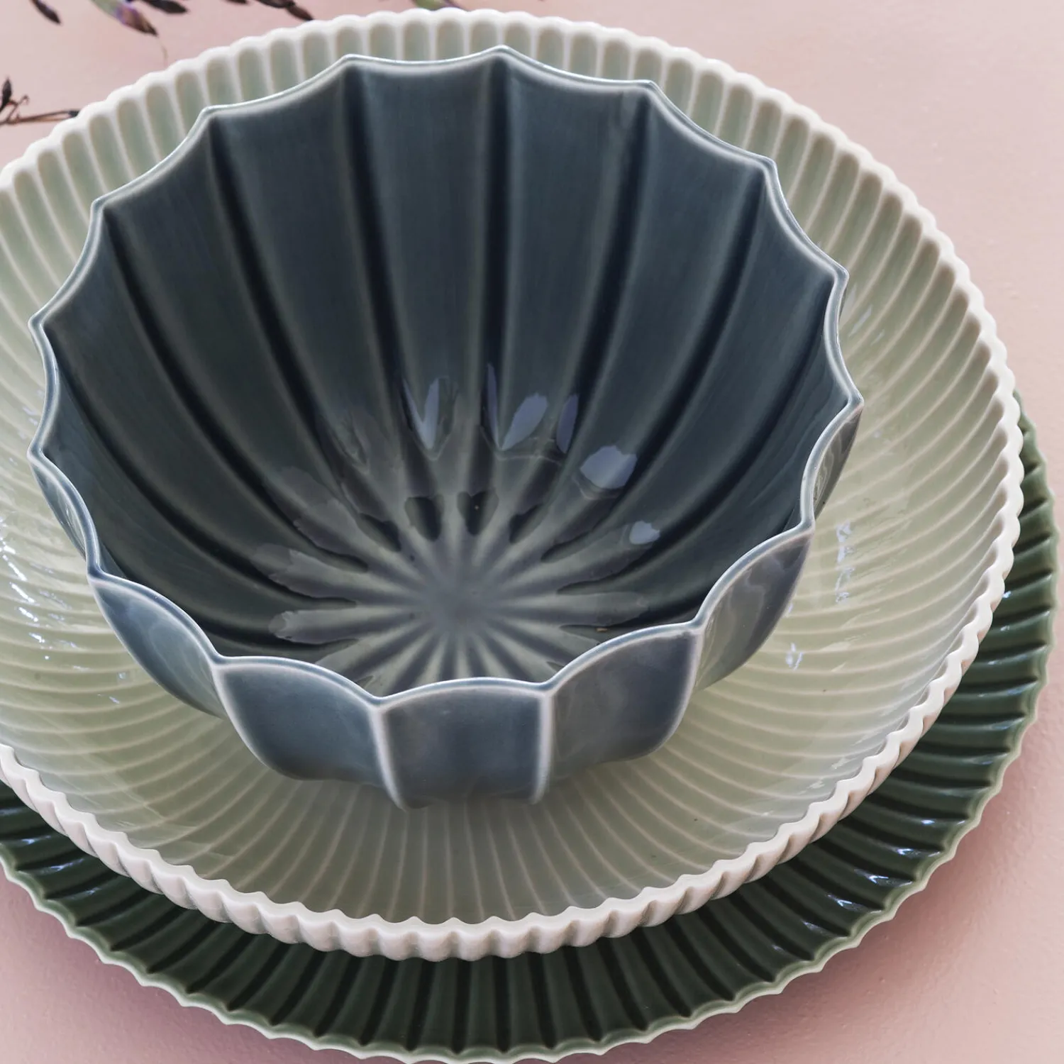 Dottir Nordic Design Tallerkener * Samsurium Plate middagstallerken Ø 27 cm, green