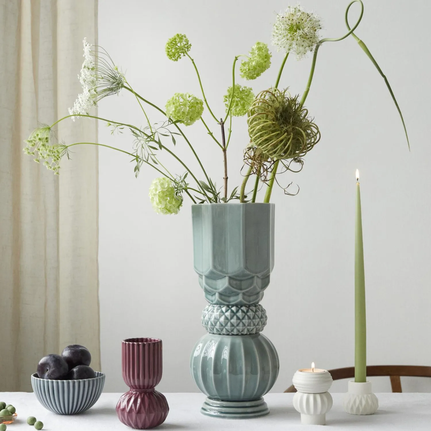 Dottir Nordic Design Vaser * Samsurium Towerbell vase, peacock