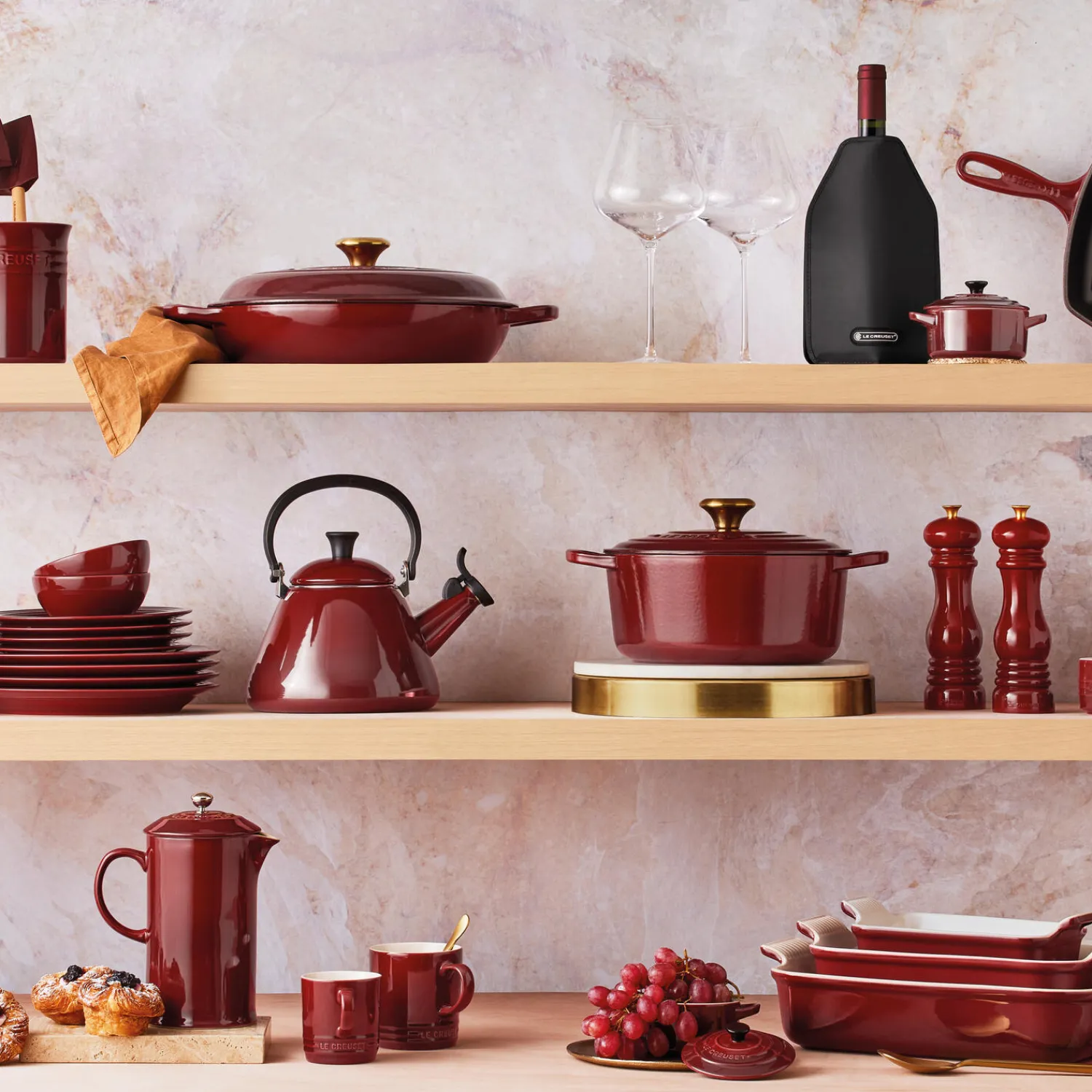 Le Creuset Gryder & Pander * Signature stegepande med træhåndtag Ø 28 cm,