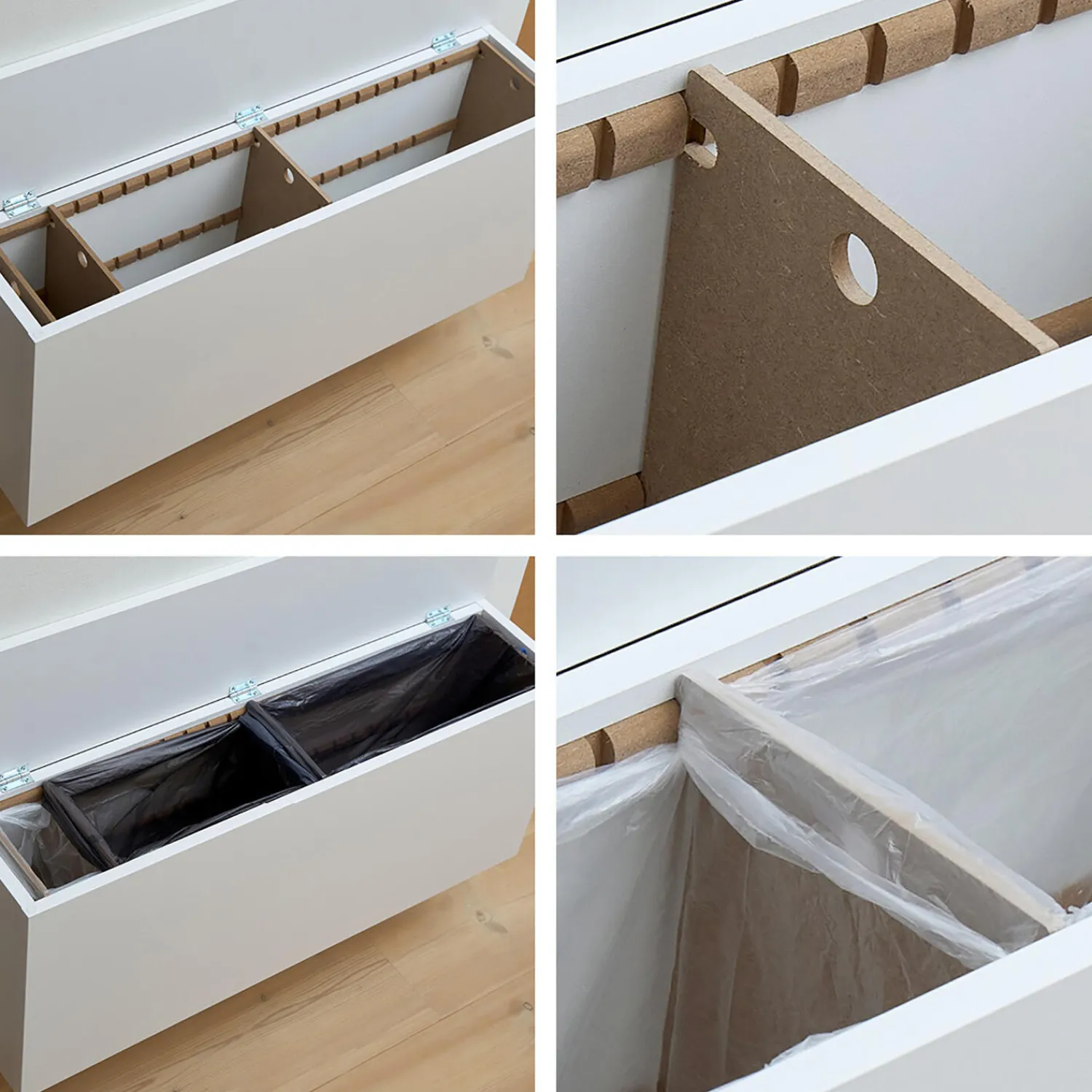 DesignLife Affaldssortering-SORTED Premium Wide affaldssortering, white/RAL 9010