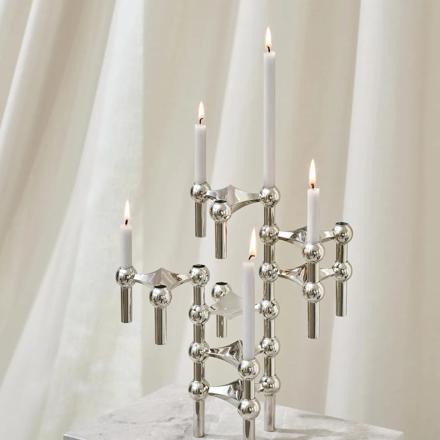 STOFF Nagel Lys & Duftlys-lys 12 stk., linen grey