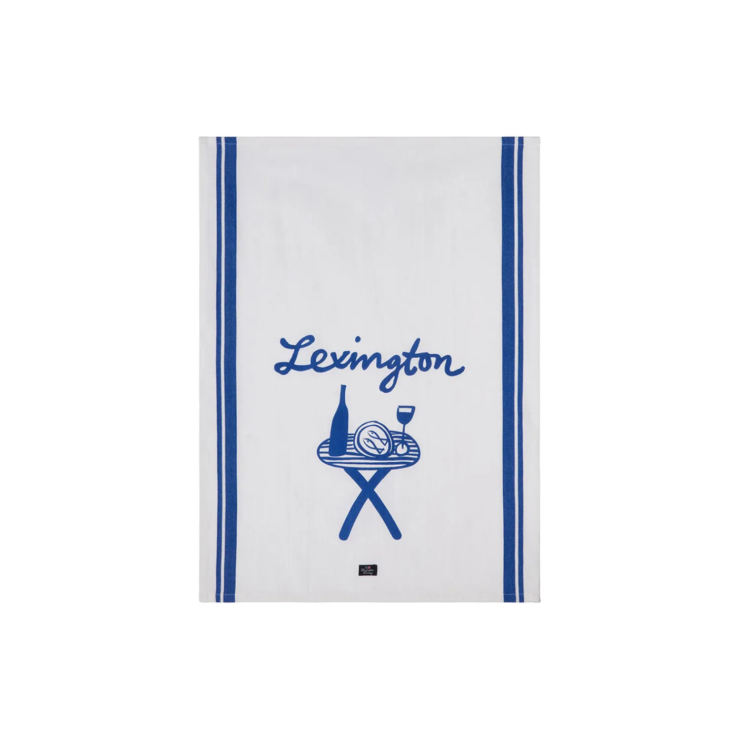 Lexington Køkkentekstiler-Viskestykke i økologisk bomuldstwill med print, white/blue