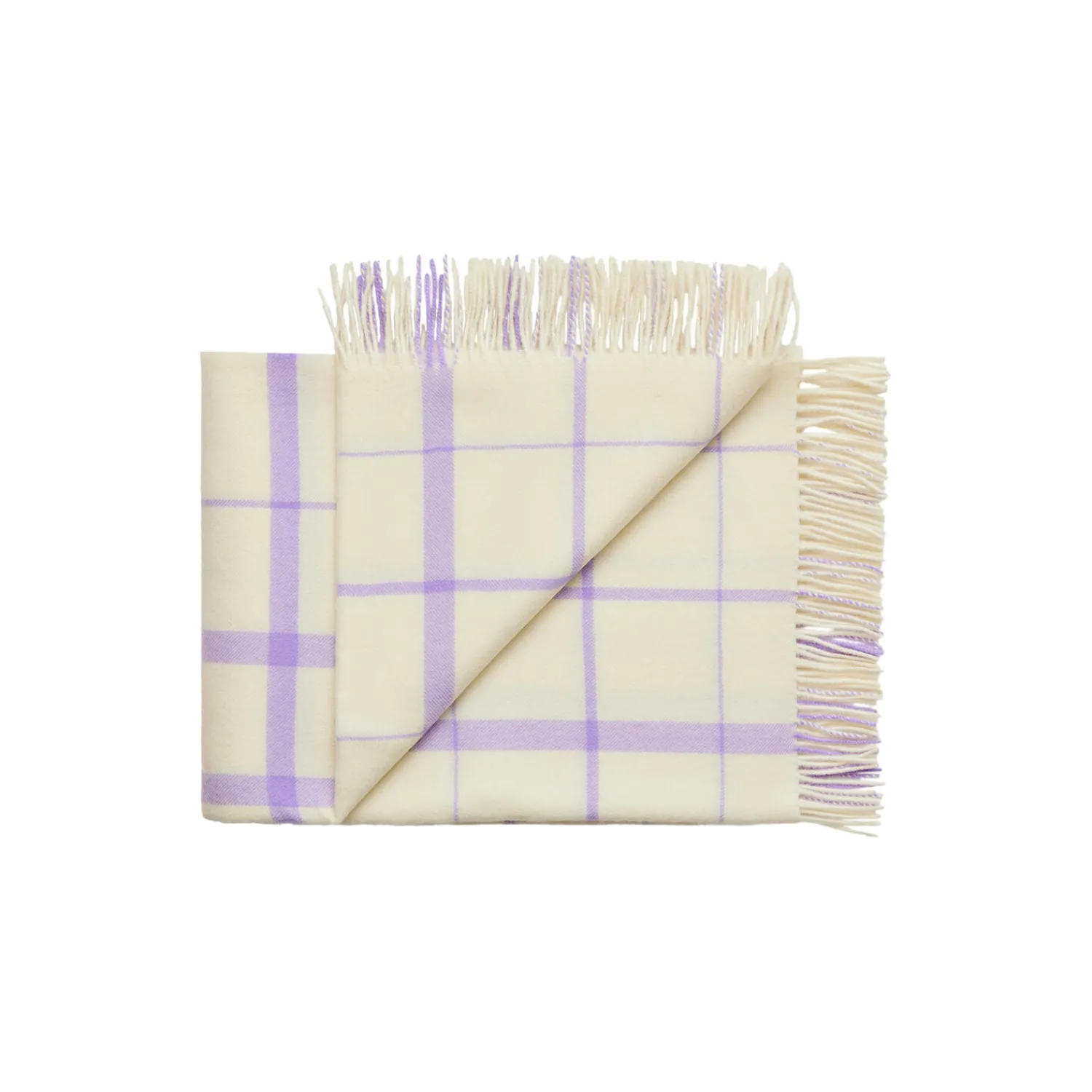 Silkeborg Uldspinderi Plaider * Warp and Weft plaid, 02106 vibrant - raw white/lilac
