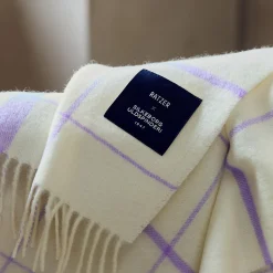 Silkeborg Uldspinderi Plaider * Warp and Weft plaid, 02106 vibrant - raw white/lilac