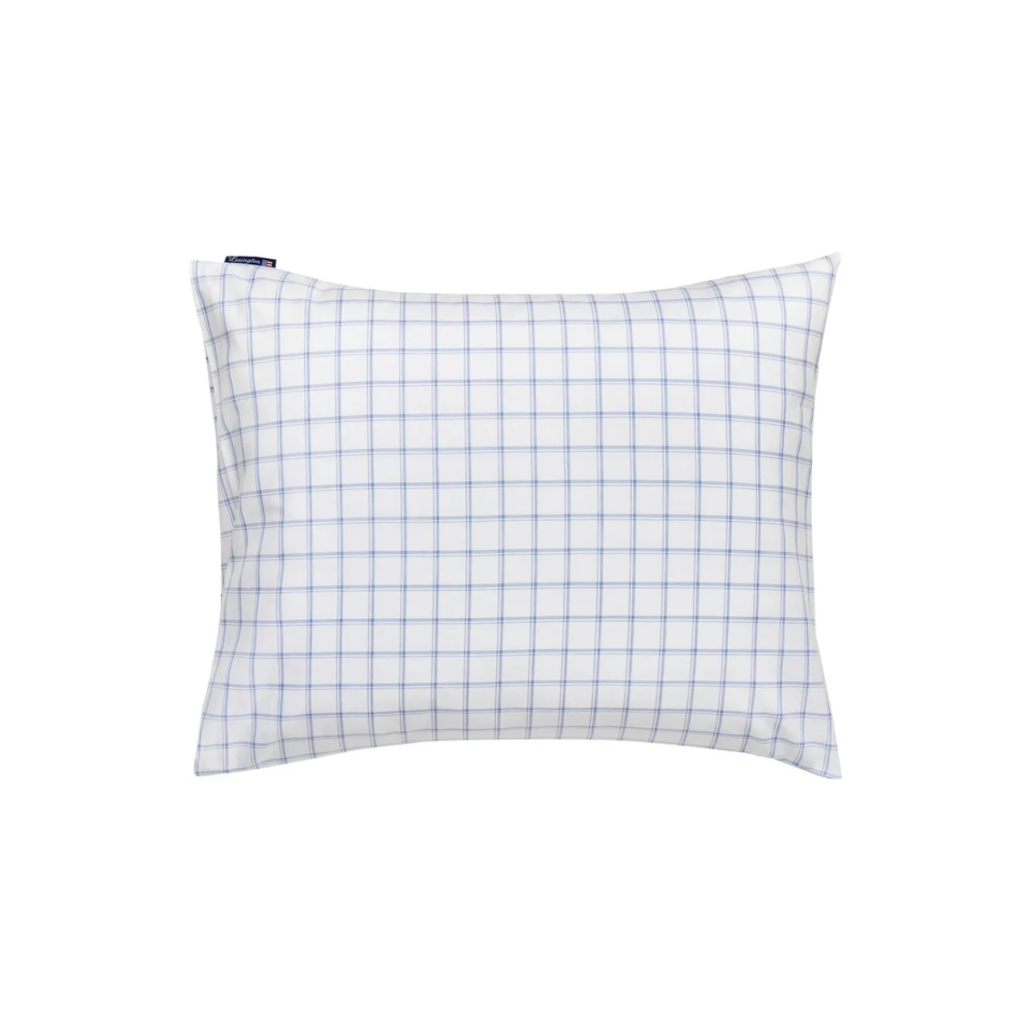 Lexington Sengetøj-White/Blue Check Lyocell/Cotton Oxford Pillowcase, white/blue