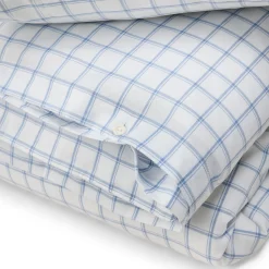 Lexington Sengetøj * White/Blue Check Lyocell/Cotton Oxford Bed Set, white/blue