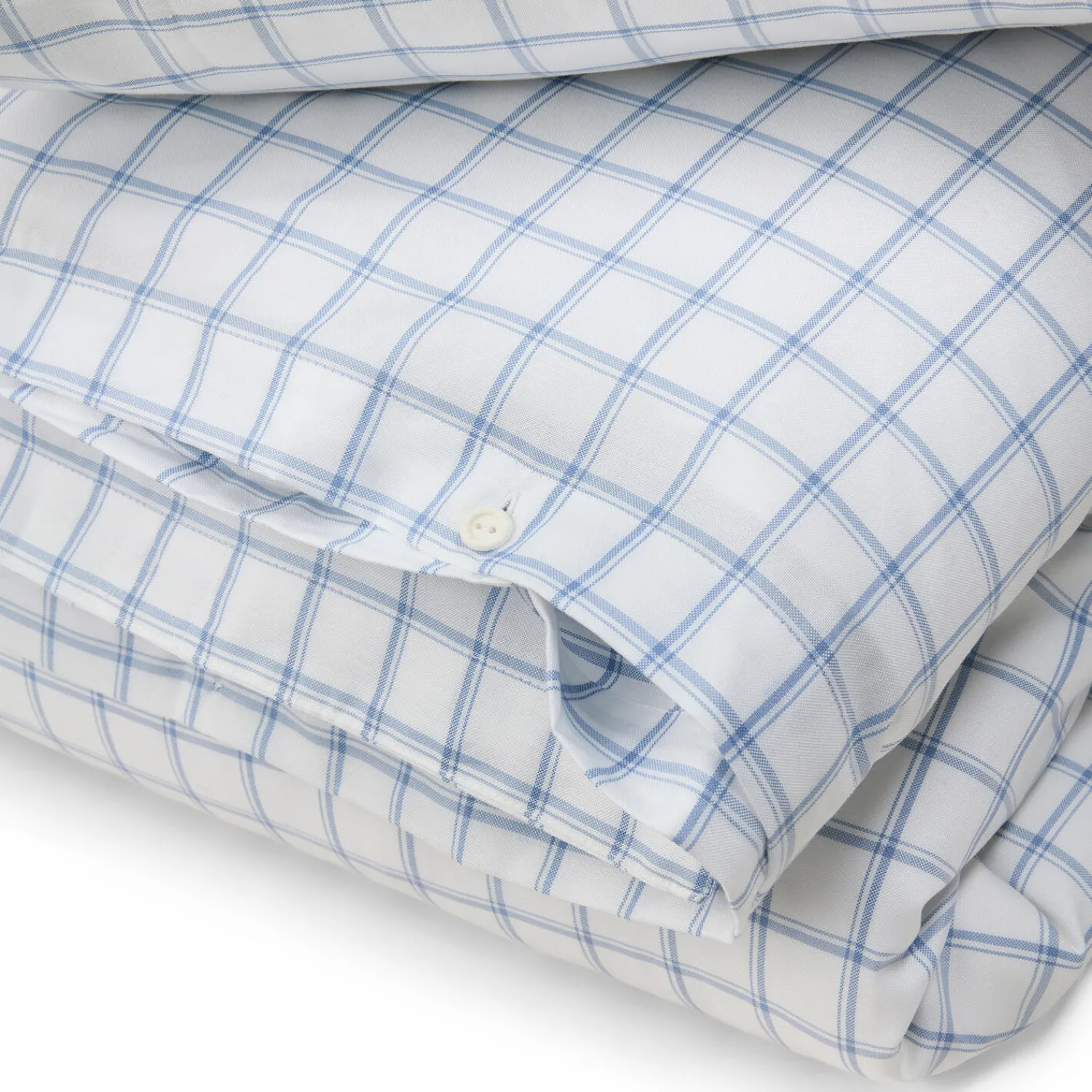 Lexington Sengetøj * White/Blue Check Lyocell/Cotton Oxford Bed Set, white/blue