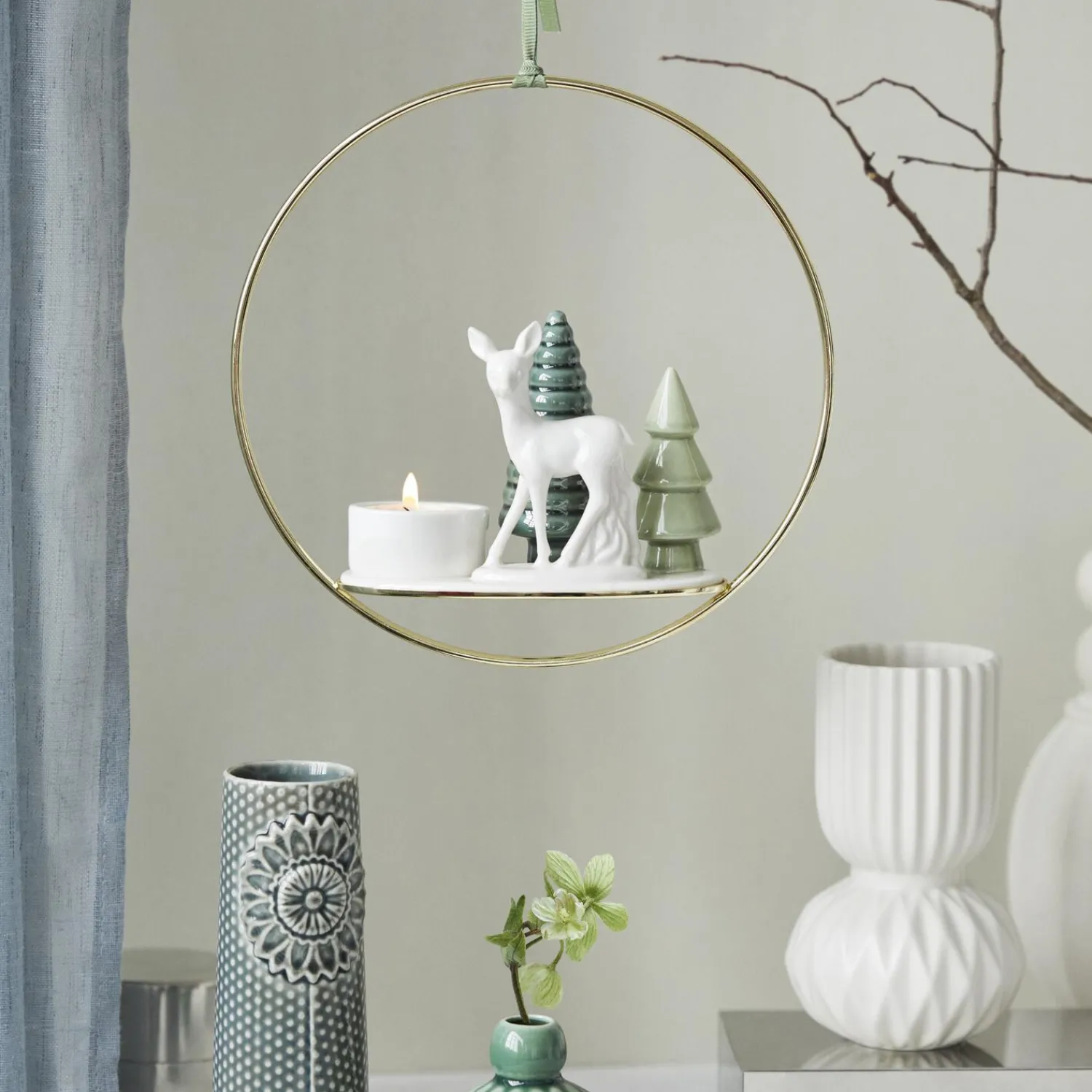 Dottir Nordic Design Lysestager * Winter Stories Bambi Votive Ring fyrfadsstage