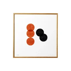 MOTARASU Plakater & Rammer-WOOD WORKS 4 black & red print